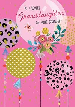 Balloons Granddaughter Birthday Card