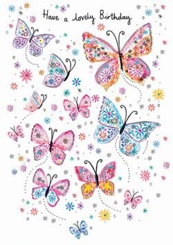 Butterflies Birthday Card