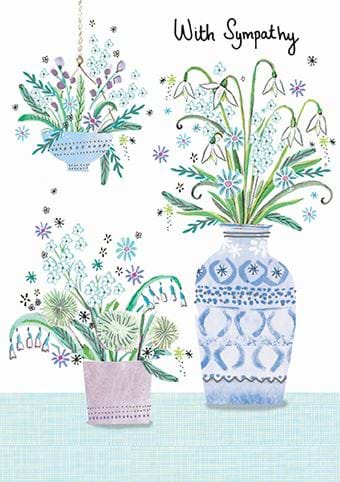 Flower Pots Sympathy Card
