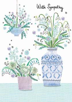 Flower Pots Sympathy Card