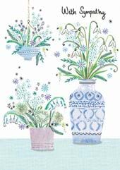 Flower Pots Sympathy Card