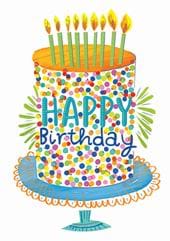 Neon Cake Birthday Card