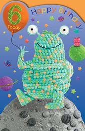 Alien 6th Birthday Card