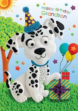 Dalmatian Grandson Birthday Card