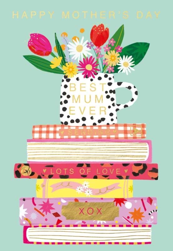 Book Pile Mother's Day Card