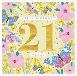 Butterflies 21st Birthday Card