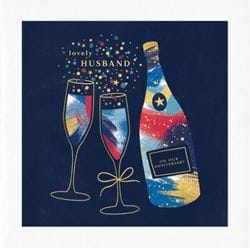 Champagne Husband Anniversary Card