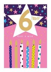 Candles 6th Birthday Card