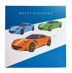 Sports Cars Birthday Card