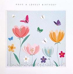 Butterflies and Flowers Birthday Card