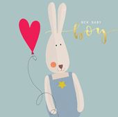 Bunny New Baby Boy Card