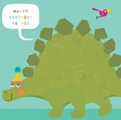Green Dinosaur Birthday Card