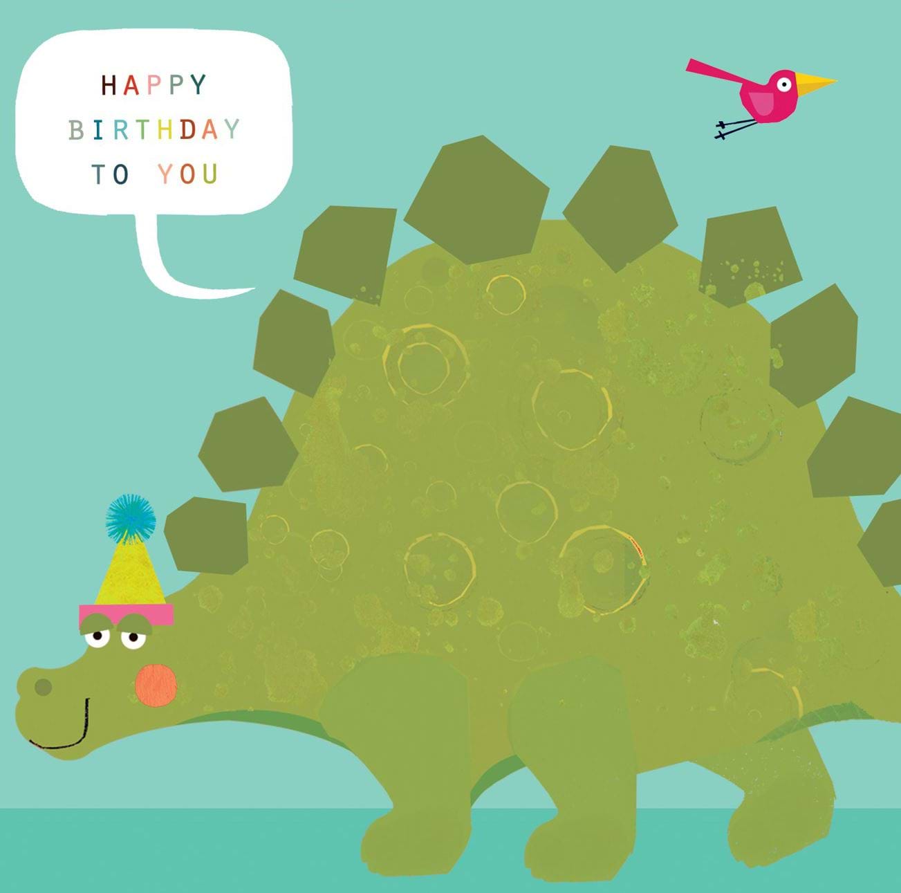 Green Dinosaur Birthday Card