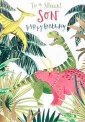 Dinosaurs Son Birthday Card