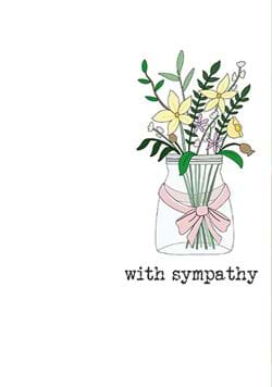 Floral Glass Jar Sympathy Card