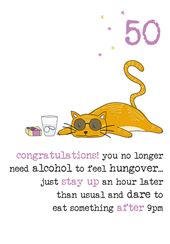 Stay up Late 50th Birthday Card