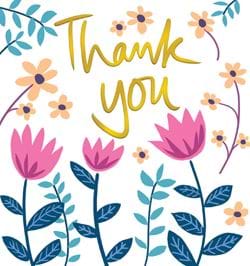 Flowers Thank you Card