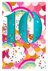 Rainbows 10th Birthday Card