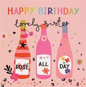 Rosé All Day Sister Birthday Card
