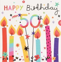 Candles 50th Birthday Card