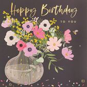 Vase of Flowers Birthday Card