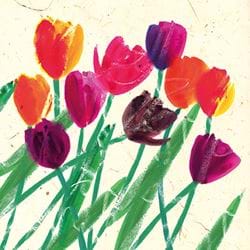 Inky Tulips Greeting Card