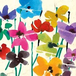 Inky Flowers Greeting Card