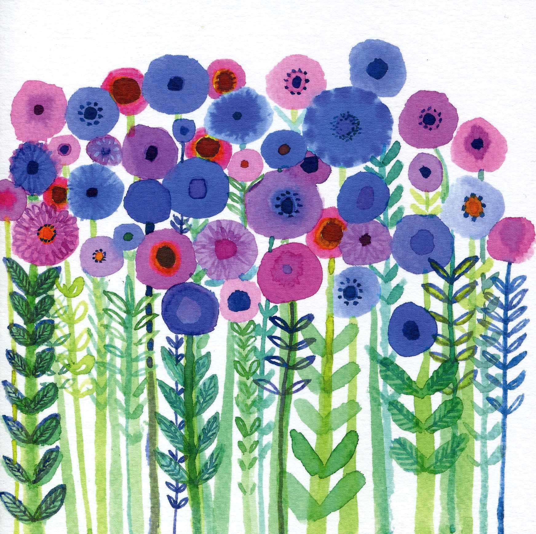 Blue Bed Greeting Card