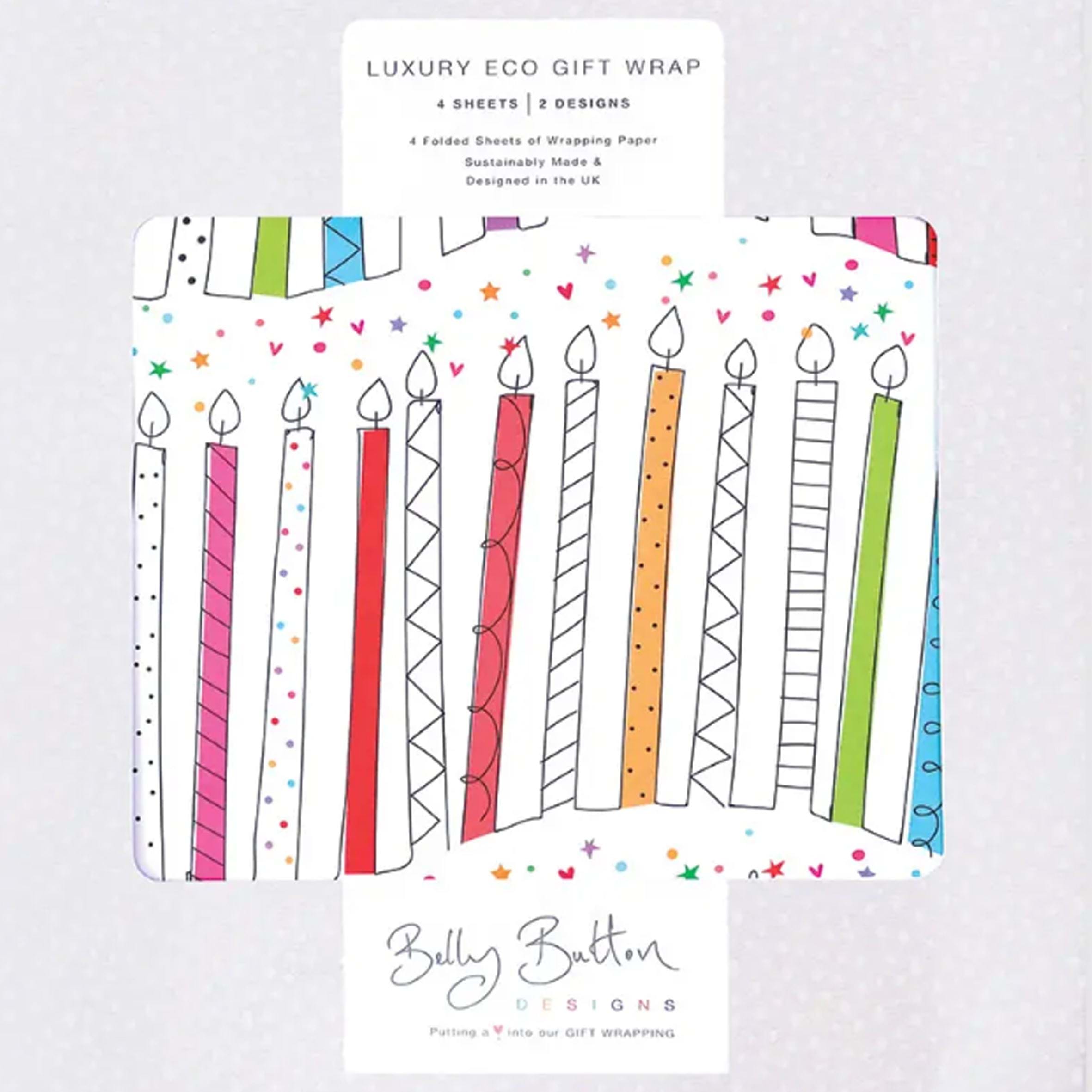 Balloons & Candles Luxury Wrapping Paper - 4 Sheets