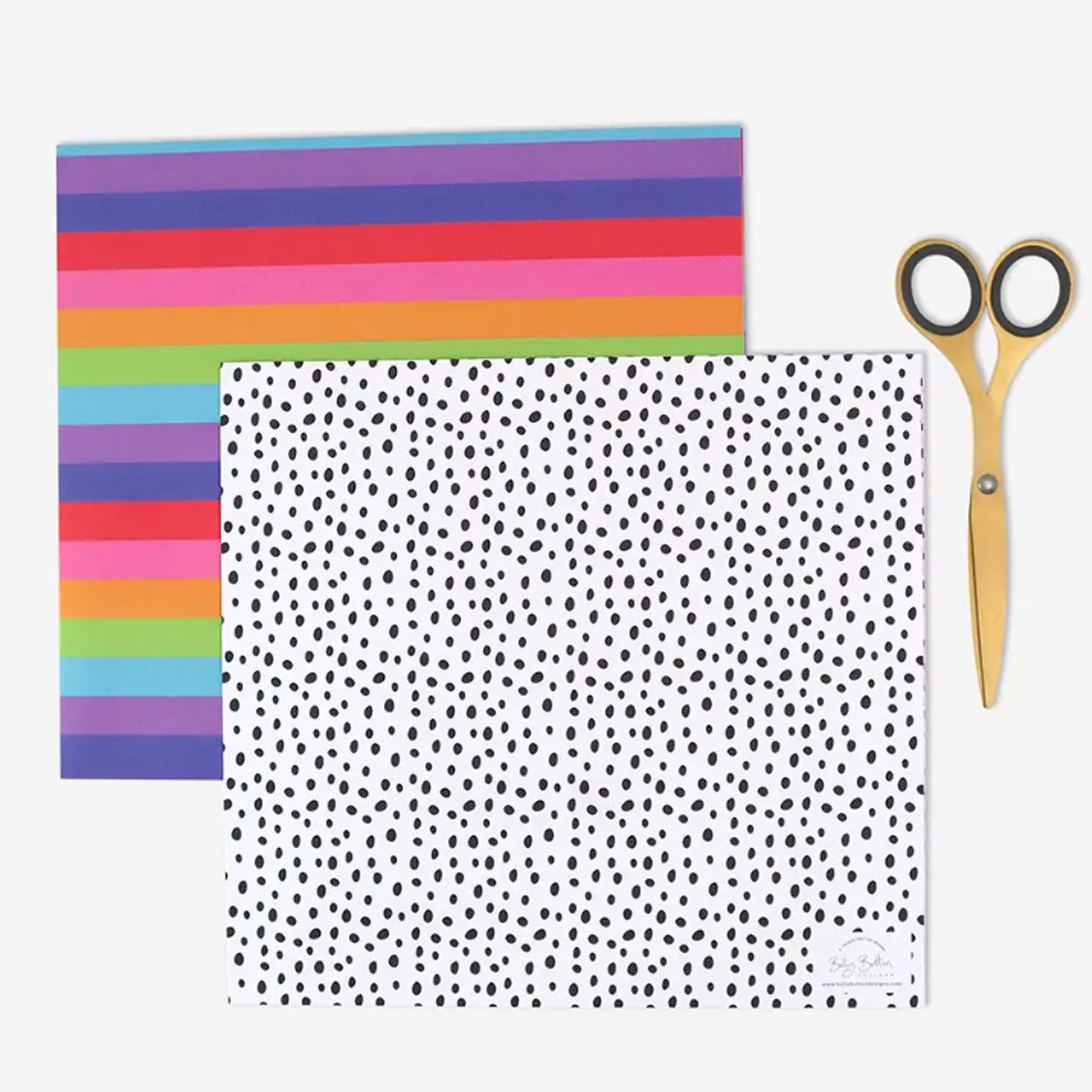 Stripes & Spots Luxury Wrapping Paper - 4 Sheets