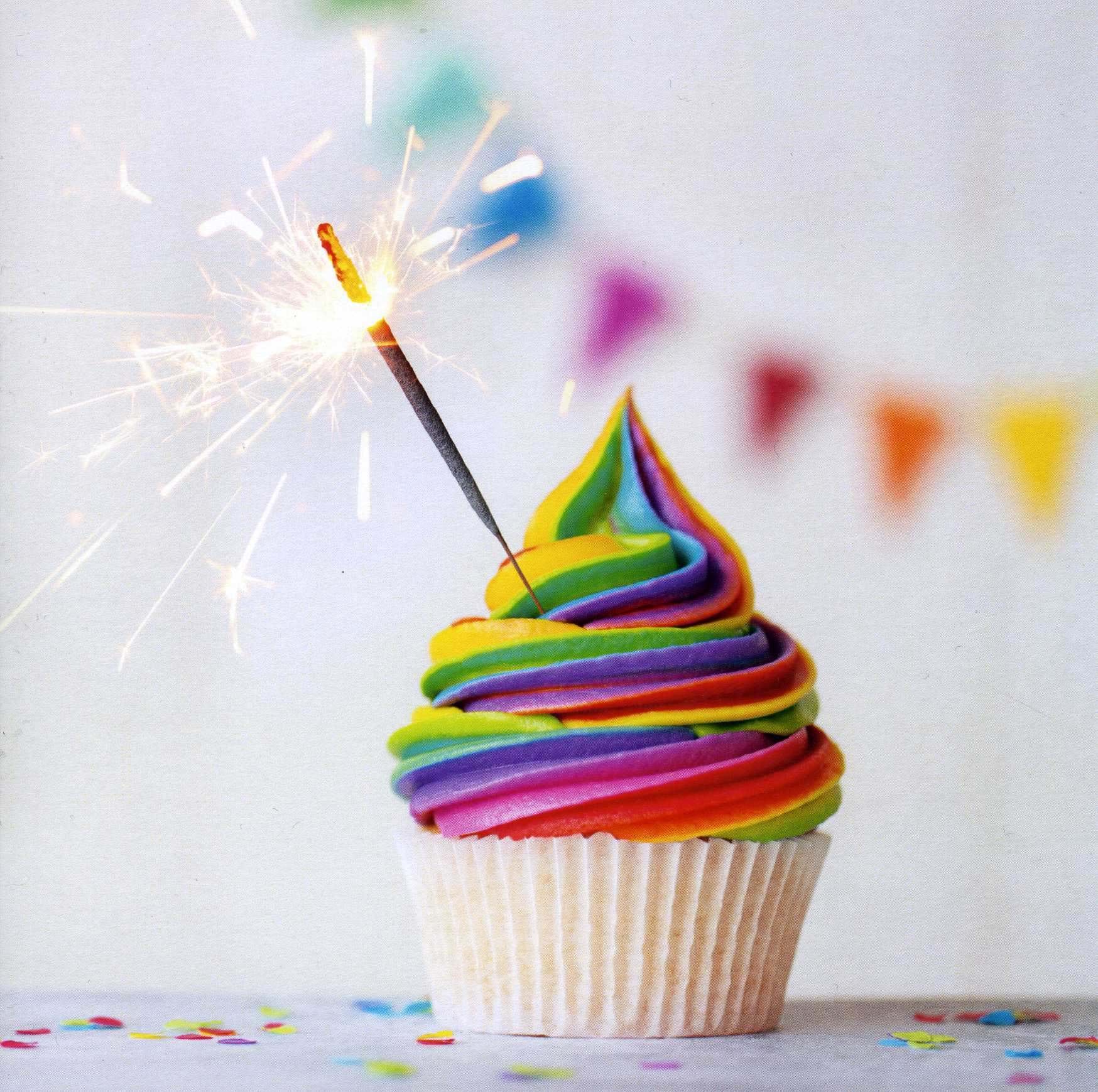 Rainbow Cupcake Birthday Card