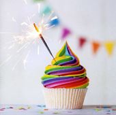 Rainbow Cupcake Greeting Card