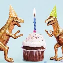 Dinosaur Cupcake Birthday Card