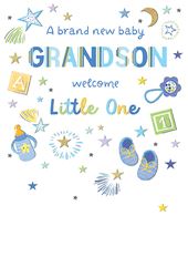 Welcome New Baby Grandson Card