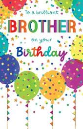 Brilliant Brother Balloons Birthday Card