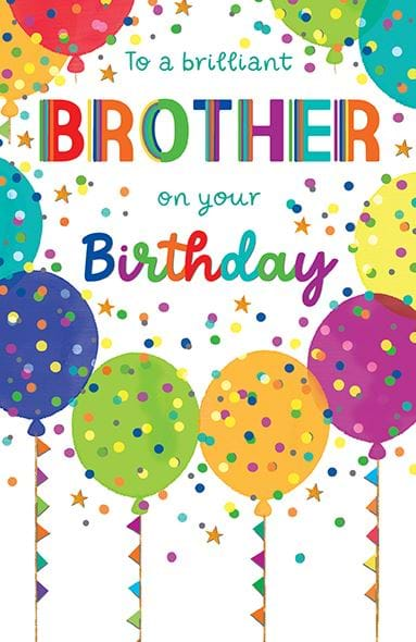 Brilliant Brother Balloons Birthday Card