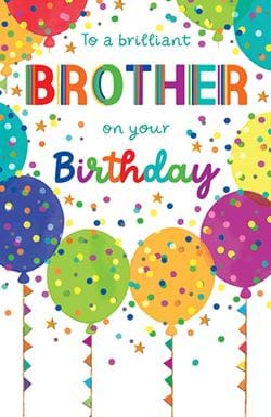 Brilliant Brother Balloons Birthday Card