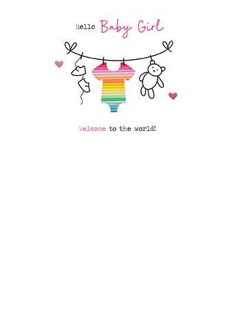 Hello New Baby Girl Card