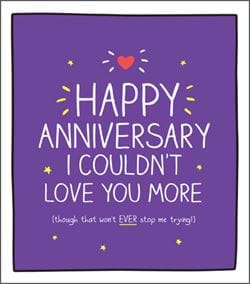 Couldn't Love You More Anniversary Card