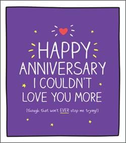 Couldn't Love You More Anniversary Card