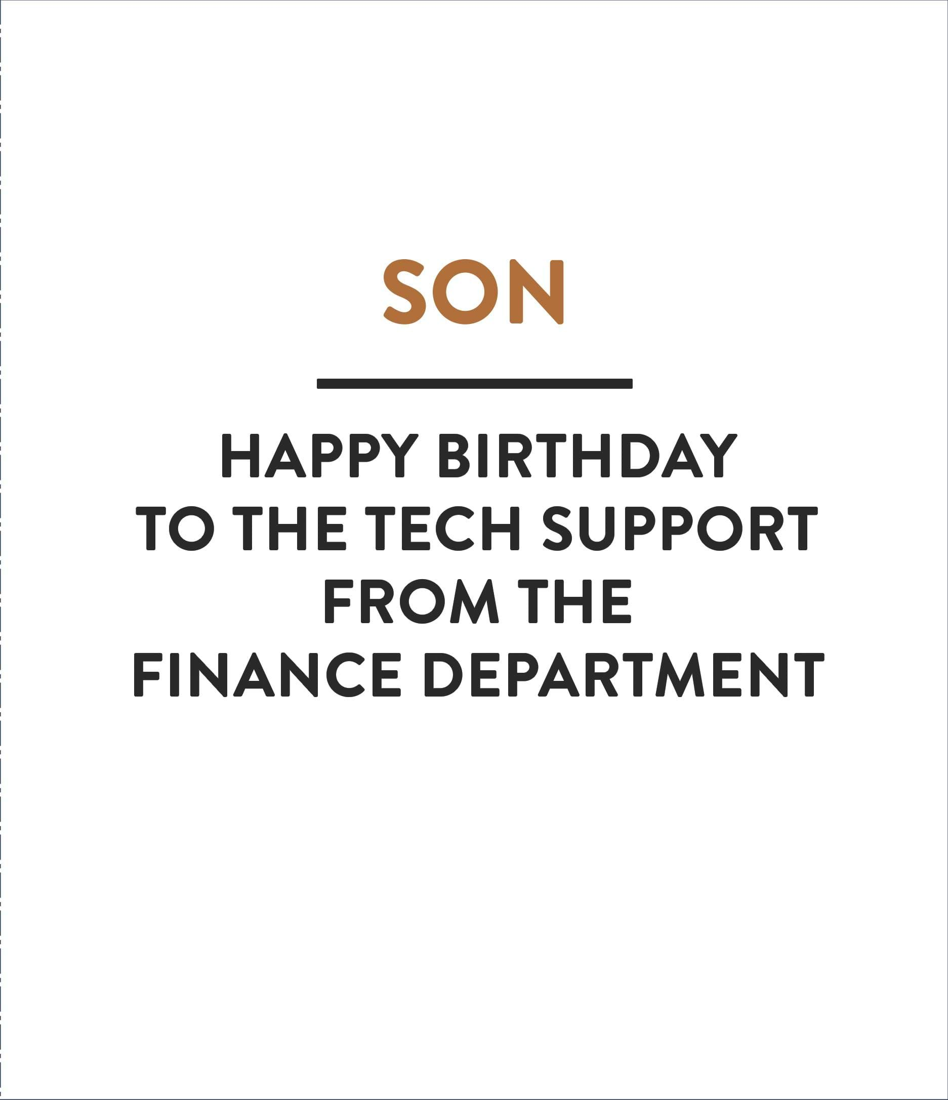 Tech Support Son Birthday Card