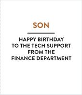 Tech Support Son Birthday Card