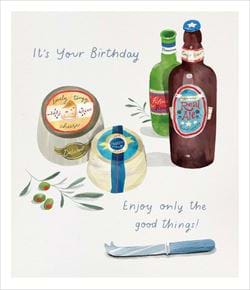 Beer and Cheese Birthday Card