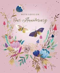 Butterflies Our Anniversary Card