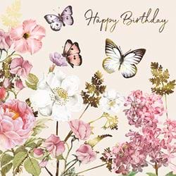 Butterfly Floral Birthday Card