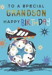 Football Grandson Birthday Card