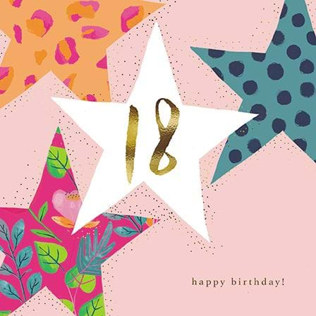 Stars 18th Birthday Card