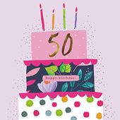 Cake 50th Birthday Card
