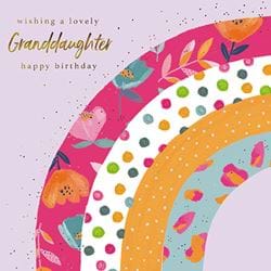 Rainbow Granddaughter Birthday Card