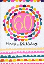 Colourful 60th Birthday Card